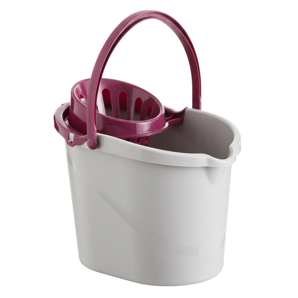 Seau avec essoreuse amovible Atomic 14L gris -  Maya