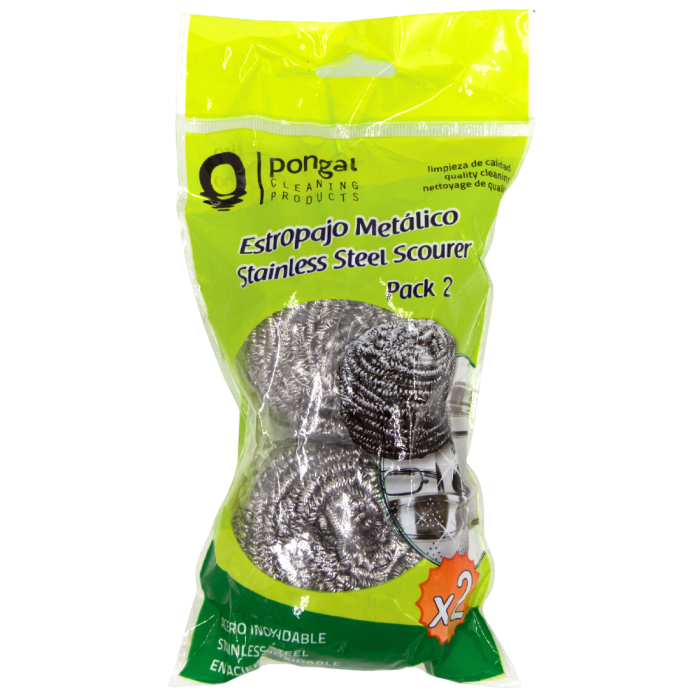 Lot de 2 spirales de nettoyage en acier 40 g - Pongal