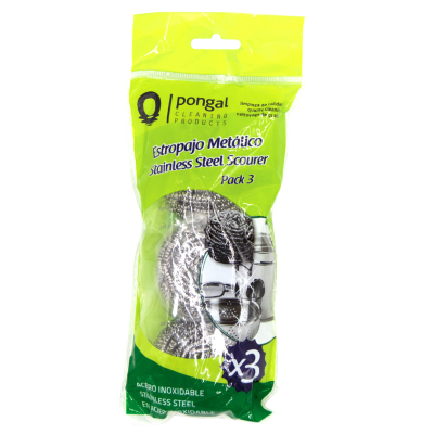 Lot de 3 spirales de nettoyage en acier 18 g - Pongal